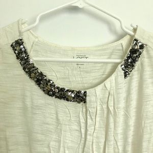 White blouse sequins